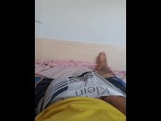 Preview 6 of [Ruined orgasm] Skinny hairy brazilian jerking off on bed