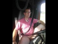 playing with my cock naked during driving in my Truck