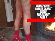 Preview 6 of Transparent Rubber Object Under Red Fishnet - Full version available on my webpage