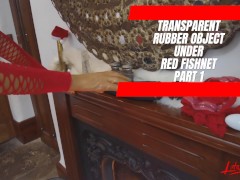 Transparent Rubber Object Under Red Fishnet - Full version available on my webpage