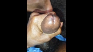 BBC 🍄 Champignon tip énorme éjaculation éclaboussée / caressant dans mon propre sperme