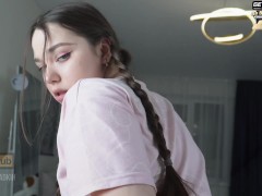 My stepsister likes reading books and anal  sex- Valeria Sladkih