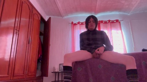 Masturbating in stockings