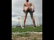 Preview 1 of Public jerk off on soccer field