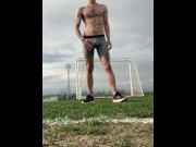 Preview 2 of Public jerk off on soccer field