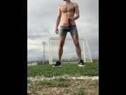 Preview 4 of Public jerk off on soccer field