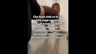 Sexy big boobie babe fez um vídeo de exercício de ioga só para o chefe
