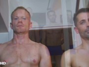 Preview 1 of Very handsome athletic blonde guy gets sucked by our sport trainer despite him.