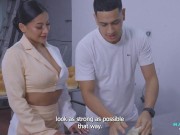 Preview 1 of Wow The Baker leaves my ass full of cum - Mariana Martix & Max Betancur
