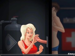 Summertime Saga Sex Scene - Blond Lifeguard save my life and suck my the cum out of my balls