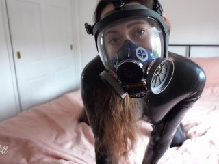 Trailer - using my Femdom Gas on you Latex Catsuit Gas Mask