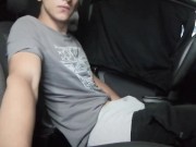 Preview 2 of Twink Boy Cum in car! Public !