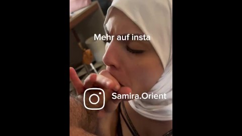 German Hijab Muslim love sucking and cum