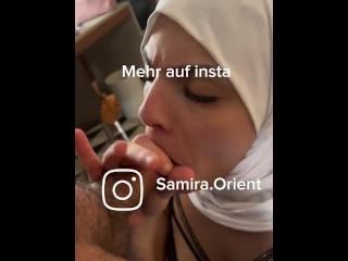 German Hijab Muslim Love Sucking and Cum