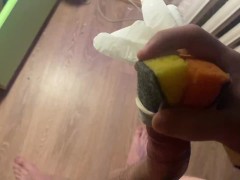 ГРОМКО СТОНЕТ и КОНЧАЕТ в КИСКУ из перчатки. Много спермы - Screenshot 11 of 16 - Cum