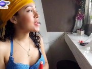 Preview 2 of Saturno Squirt close-up creamy and open vagina, shaved anus naughty lesbian 🤤🤤