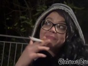 Preview 2 of Smoking at Cold Night after shooting... but don’t worry Boobs will be too