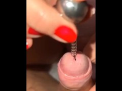 Milf sticks a penis plug (dilator) into my cock, so i peed on her (3)