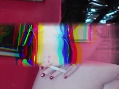 Latex FemDom Goddess Smokes A Cigarette