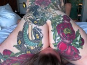 Preview 4 of Big ass tattooed girl fucks stranger in hotel room