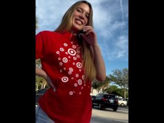 Target employee gives sloppy blowjob at work