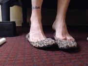 Preview 4 of Red Nails Balletflats Shoeplay Foot fetish