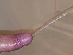 Another long piss from daddy's edged cock