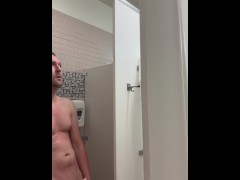 Shower jerk off session brushing teeth