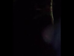 Outside stroking hoping to get caught