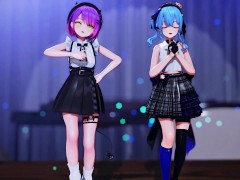 【MMD Hololive 4k/60fps】《Towa (常闇トワ) Suisei (星街すいせい)》~《愛包ダンスホールHeart Pie Dancehall HIMEHINA》
