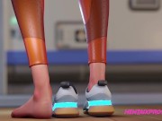 Preview 2 of Tracer Giving a Quick Footjob ⁕ OVERWATCH ⁕ 3D HENTAI