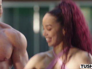 TUSHY Anal-crazy Ember is thirsty for Maximo's thick cock screenshot number 0