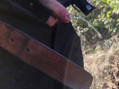 Pissing in the field near Romanian builders