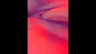 Intense squirting while playing with my tight pussy