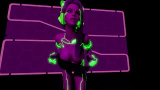 Neon Cat Girl Striptease lapdance