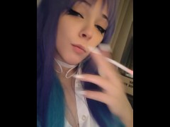 Cute Anime Girl smoking a cig(full vid on my 0nlyfans/ManyVids)