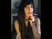 Preview 6 of Goth Maid smoking for you(full vid on my 0nlyfans/ManyVids)