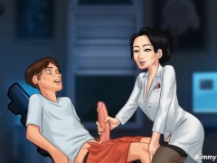 Summertime Saga Sex Scene - Japanese Scientist wants me to cum - cum drinking.