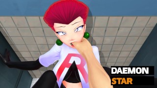 Jessie gets fucked in a bathroom for losing a battle