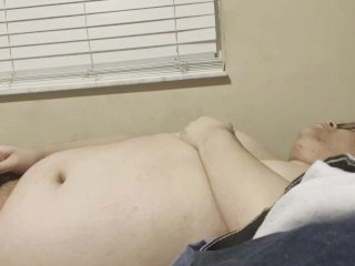 Fat trans woman moans while jacking off
