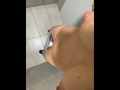 OMG she masturbates in the changing room before going to the gym.