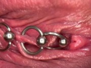 Preview 1 of Really Close Up Macro my Pierced Clit and Pussy until get Very Wet