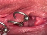 Preview 3 of Really Close Up Macro my Pierced Clit and Pussy until get Very Wet