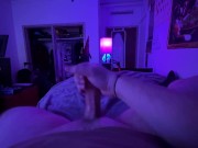 Preview 2 of *ASMR LOUD MOANING* HUGE CUMSHOT AND DEEP VOICE DOMINANT MALE JERKING OFF