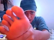 Preview 6 of Saturn Squirt masturbation with pussy cream, foot fetish, sucking toes and painting her nails 🤤🤤