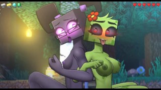 Loveskysanhentai's Minecraft Horny Craft Part 64 Threesome Finale With Endergirl And Creeper
