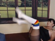 Preview 5 of Black Pantyhose Otk Socks Body Stretching