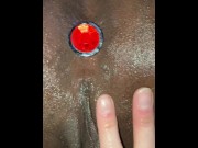 Preview 2 of First time Squirting Ftm! Interracial Amateur Couple Ass Stretch massage & trans clit Tease orgasm