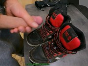 Preview 2 of 8 Cumshots on friends worn trashed DC Spartan shoes (slow)