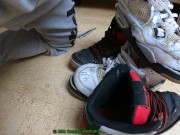 Preview 4 of 8 Cumshots on friends worn trashed DC Spartan shoes (slow)